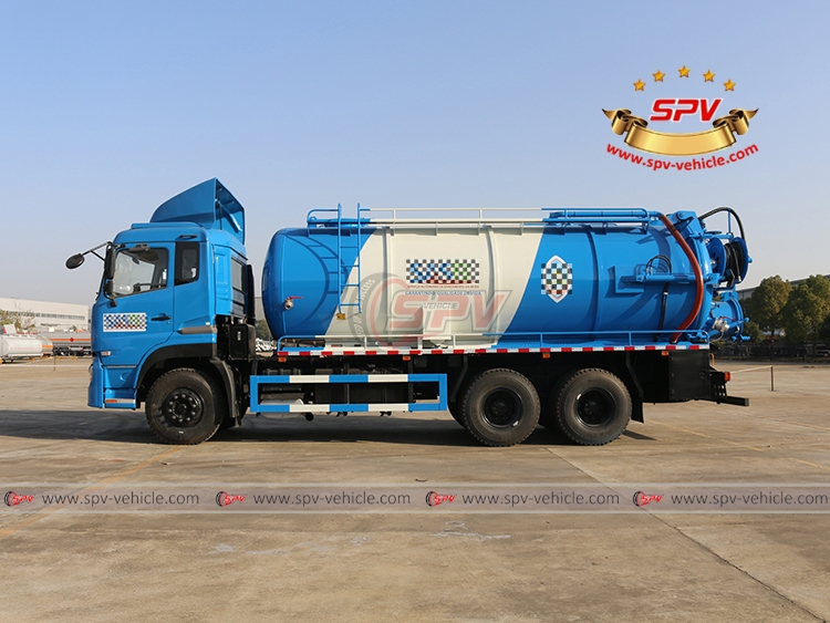 16,000 Litres Combined Vacuum Jetting Truck DongFeng - Left Side View 16,000 Litres Combined Vacuum Jetting Truck DongFeng - Left Side View